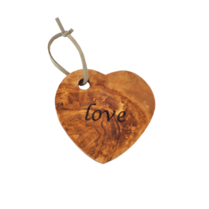 Olive Wood Love Coaster / Decoration