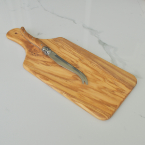 Olive Wood Cheese Board and Cheese Knife Set
