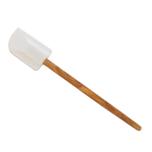 Silicone Spatula (white) with Olive Wood Handle