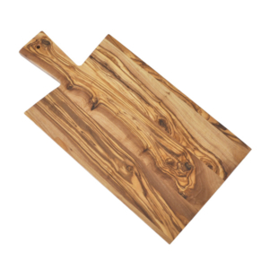 Olive Wood Rectangle Cutting Board with Handle - Large