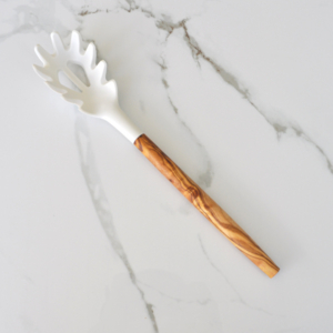 Silicone Spaghetti Server with Olive Wood Handle
